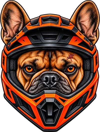 Isotipo de Moto Aventura Talpa: bulldog con casco